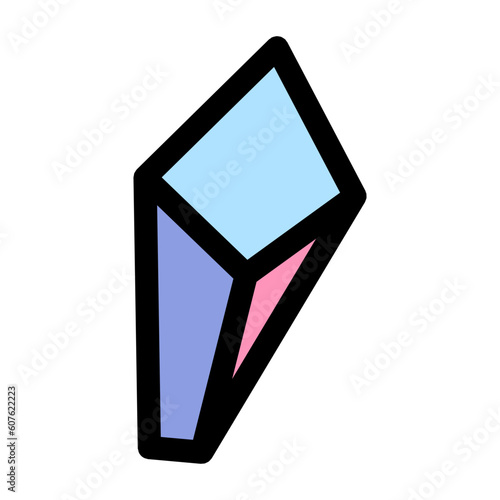 Colored crystal, jewel illustration. Vector isolated on white background.
