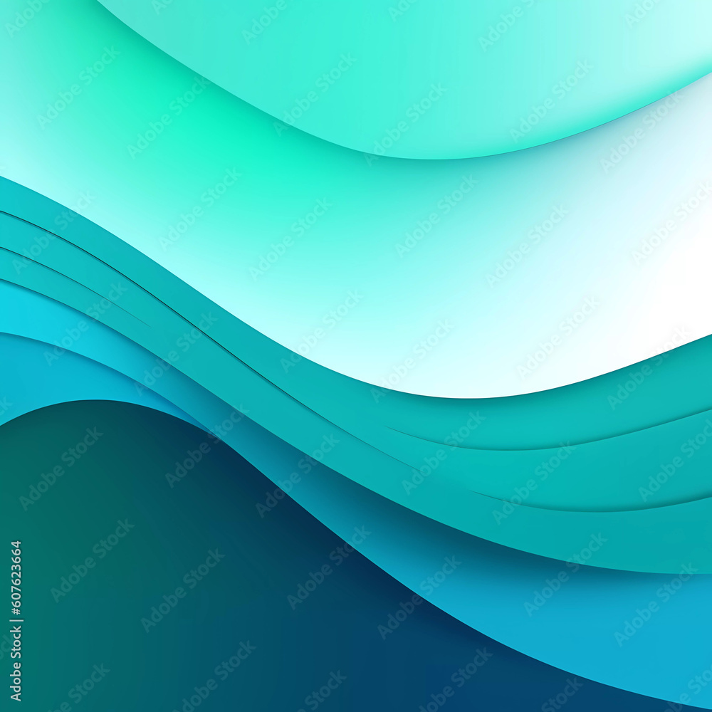 Obraz premium Green abstract blue wave background