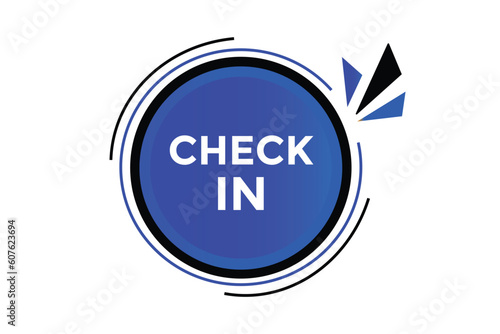 Check in  button web banner templates. Vector Illustration
