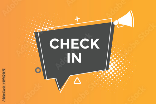 Check in  button web banner templates. Vector Illustration