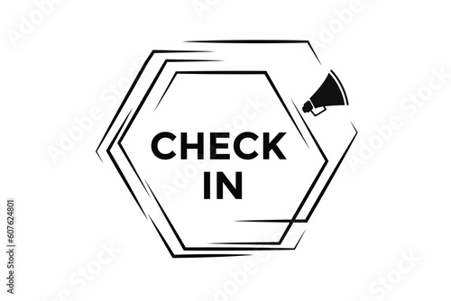 Check in  button web banner templates. Vector Illustration