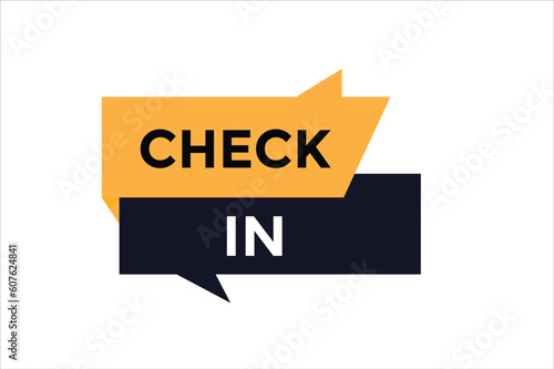 Check in  button web banner templates. Vector Illustration