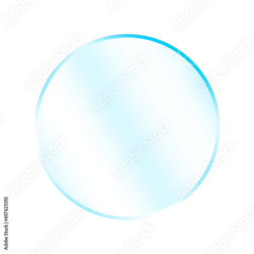 Glass, acrylic or plastic circle. glare mirror. glossy round glass icon. Vector illustration.