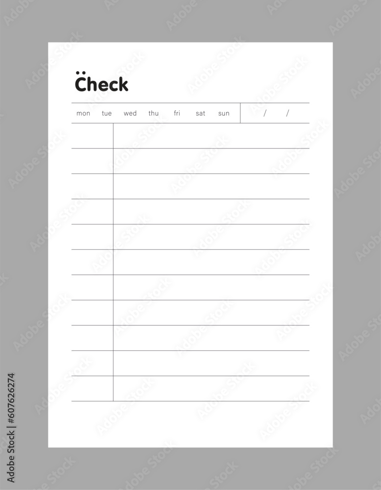 Minimalist Check Planner. Minimalist Check Planner.