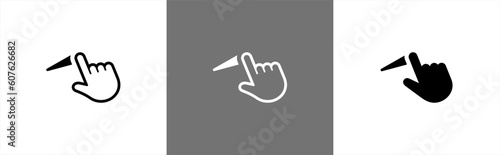 Finger swipe icon in line style. Gesture simple black style symbol sign for apps and website, vector illustration.	