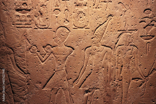 old acient egyptian hieroglyphics texture pattern backdrop photo