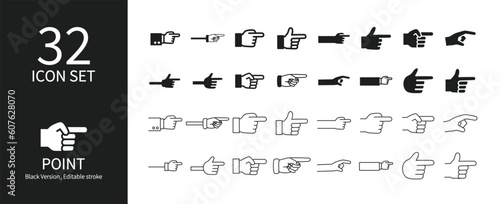 Index finger icon set of various shapes
