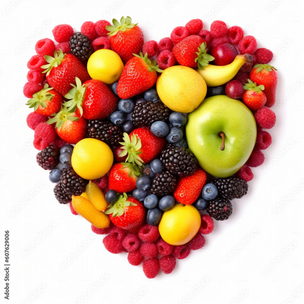 Obraz premium fruits heart 
