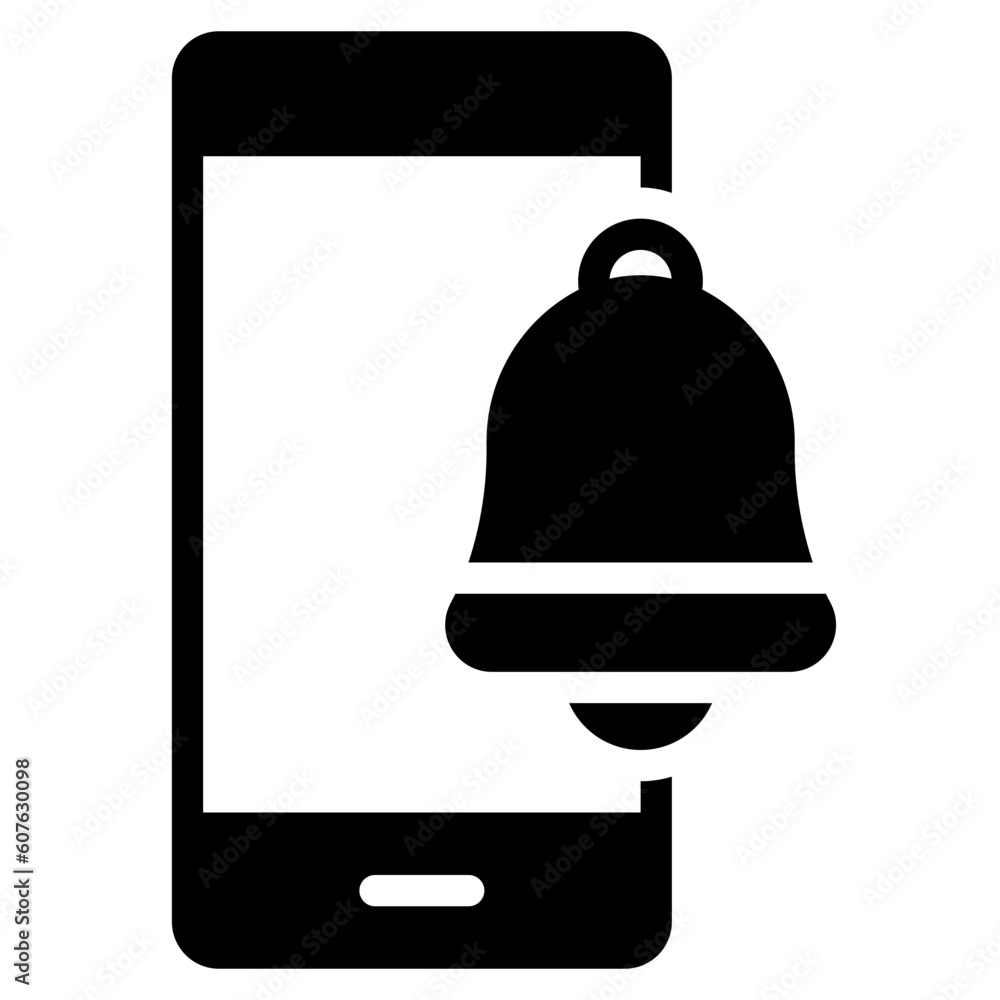 Fototapeta premium Notification smartphone solid icon, use for website mobile app presentation