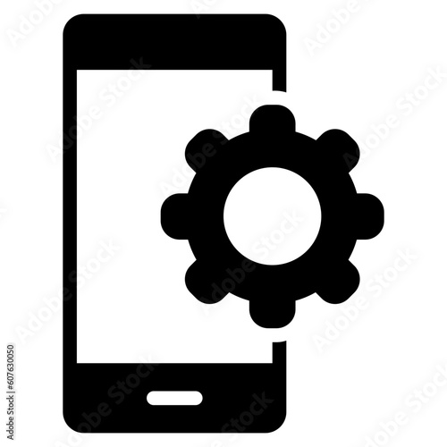 Settings smartphone solid icon, use for website mobile app presentation
