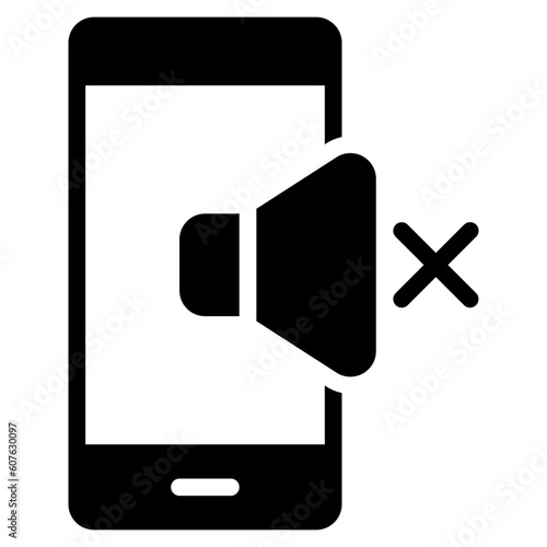 Mute smartphone solid icon, use for website mobile app presentation