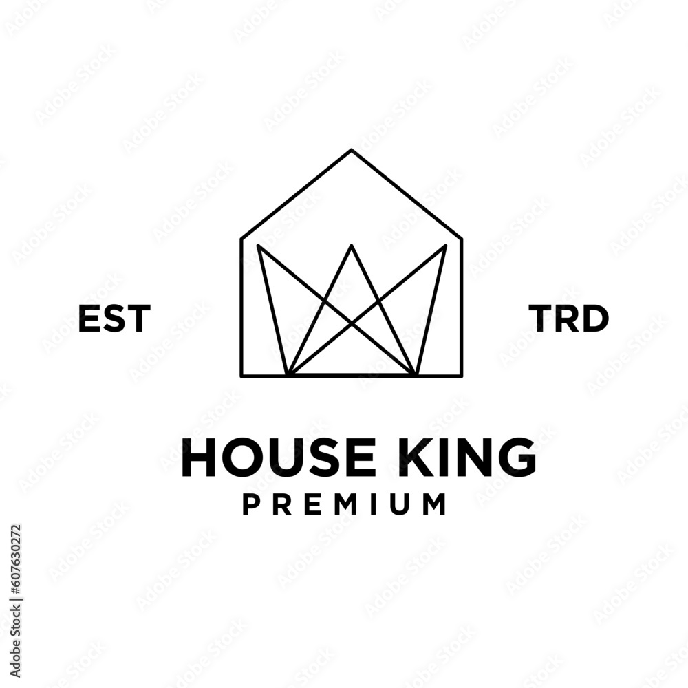 Fototapeta premium Crown home king logo icon design illustration