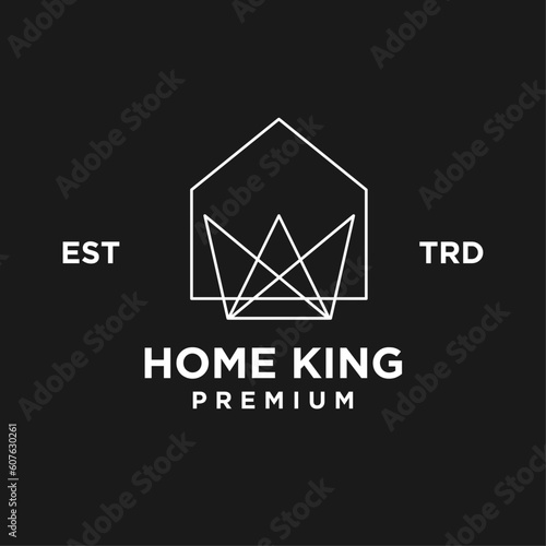 Crown home king logo icon design illustration