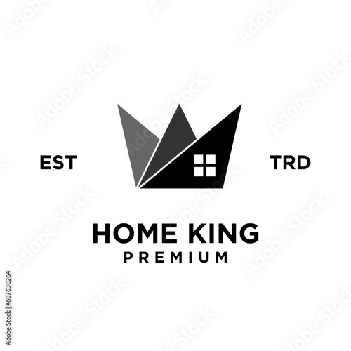 Crown home king logo icon design illustration