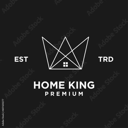 Crown home king logo icon design illustration