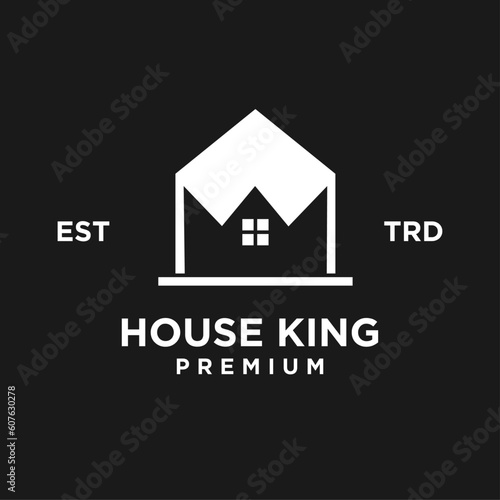 Crown home king logo icon design illustration