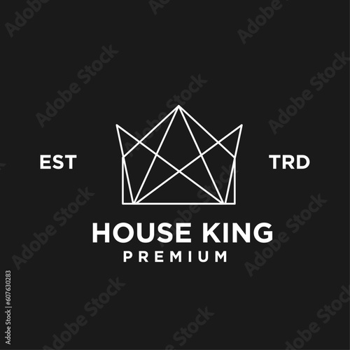 Crown home king logo icon design illustration