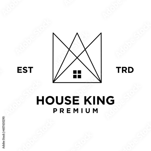 Crown home king logo icon design illustration