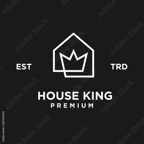 Crown home king logo icon design illustration