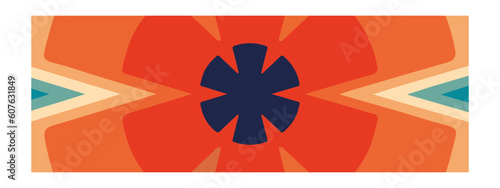 retro vintage 70s 80s style striped background. flower asterisk pattern. Abstract retro background . Twisted gradient surface