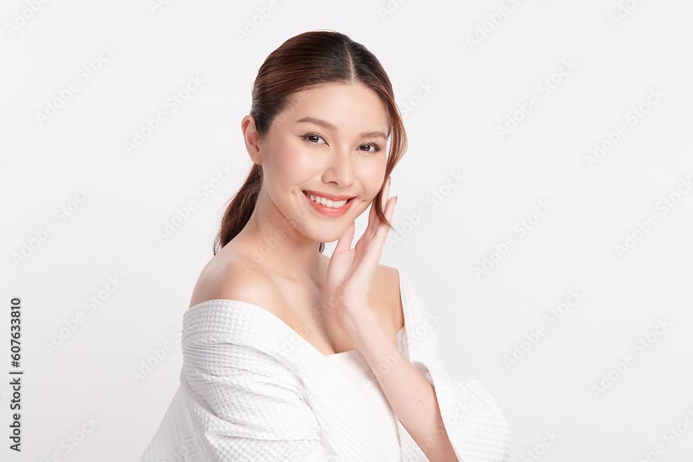 Beautiful young asian woman with clean fresh skin on white background, Face care, Facial treatment, Cosmetology, beauty and spa, Asian women portrait. Beautiful young asian woman with clean fresh skin on white background, Face care, Facial treatment, Cosmetology, beauty and spa, Asian women portrait.