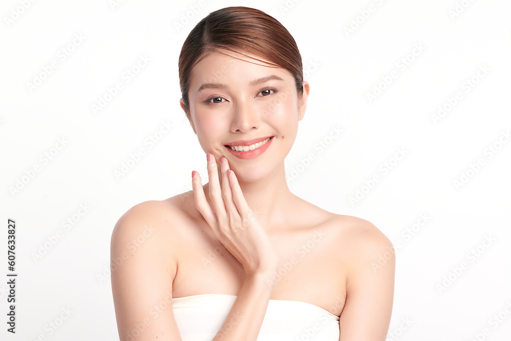 Beautiful young asian woman with clean fresh skin on white background, Face care, Facial treatment, Cosmetology, beauty and spa, Asian women portrait. Beautiful young asian woman with clean fresh skin on white background, Face care, Facial treatment, Cosmetology, beauty and spa, Asian women portrait.