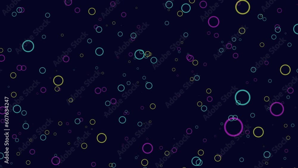 Flying random abstract neon rings in dark galaxy, motion abstract futuristic, space and holidays style background Flying random abstract neon rings in dark galaxy, motion abstract futuristic, space and holidays style background