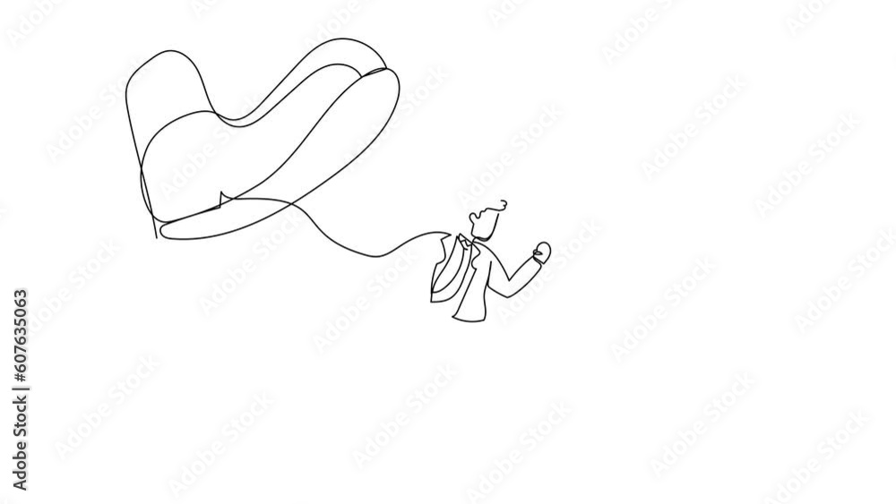 Animated self drawing of continuous line draw businessman run away from stomping foot. Male employee oppressed by the boss with under big shoe. Minimalist metaphor. Full length one line animation Animated self drawing of continuous line draw businessman run away from stomping foot. Male employee oppressed by the boss with under big shoe. Minimalist metaphor. Full length one line animation