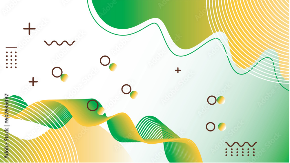 a colorful background vector design, white, yellow, green, this background design has a decorative element in it, this vector design can be used as a background on laptops, mobile phones and backgroun