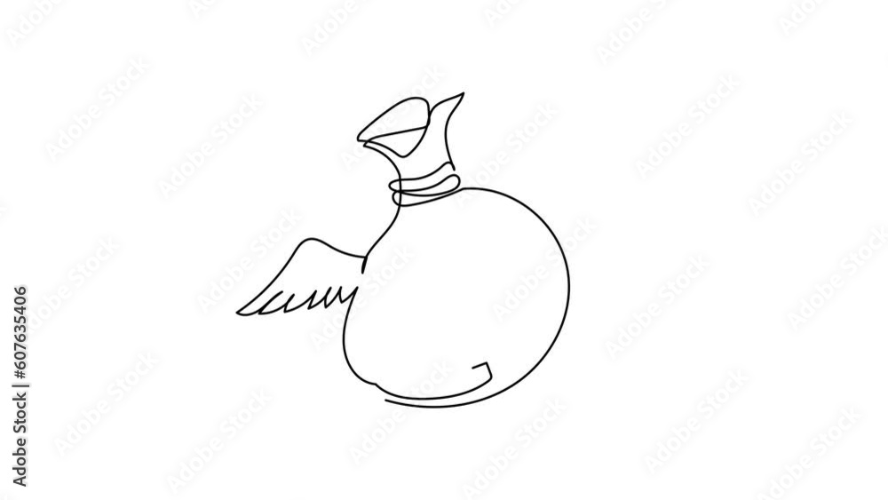 Animated self drawing of single continuous line draw flying money bag with wings. Bag with money with wings, dollar sign, flies and glitters. Winged money sack icon. Full length one line animation Animated self drawing of single continuous line draw flying money bag with wings. Bag with money with wings, dollar sign, flies and glitters. Winged money sack icon. Full length one line animation