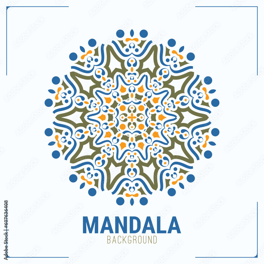 Mandala flat background design template