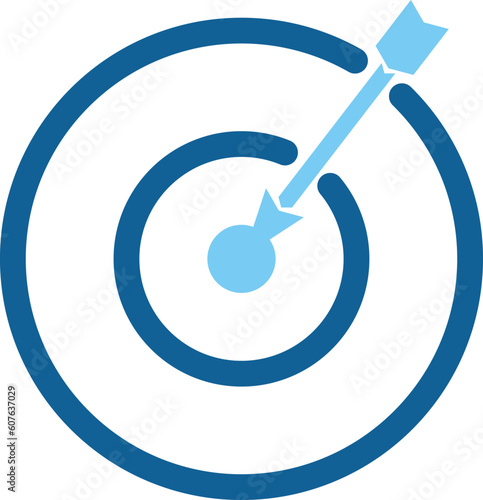 an archery target vector icon design, this design has the meaning of a goal that must be achieved, this design has the theme of business, management, finance, personal development and goals