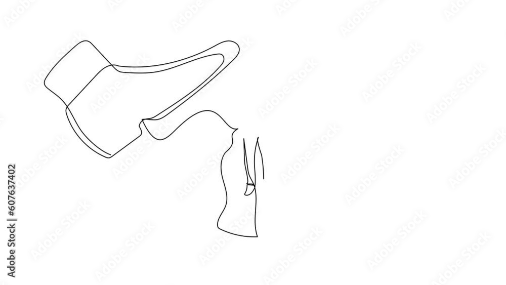 Self drawing animation of single line draw Arabian businessman going
