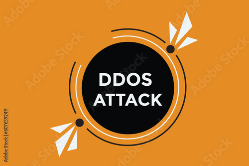 Ddos attack button web banner templates. Vector Illustration 
