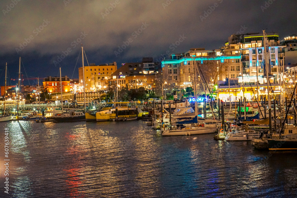 city inner harbour at night