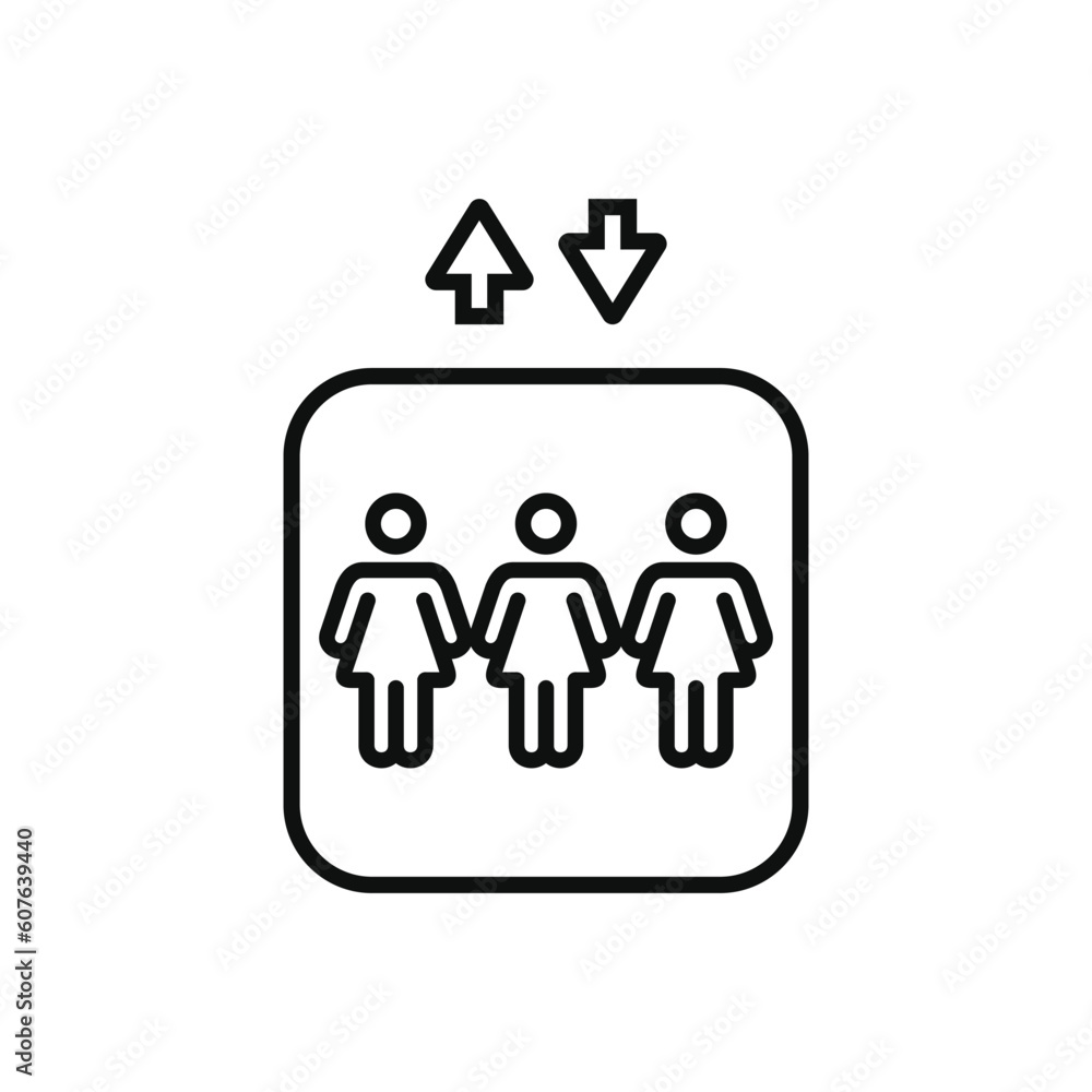 Elevator lift symbol icon isolated on white background Elevator lift symbol icon isolated on white background