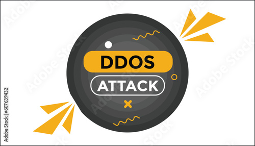 Ddos attack button web banner templates. Vector Illustration 

