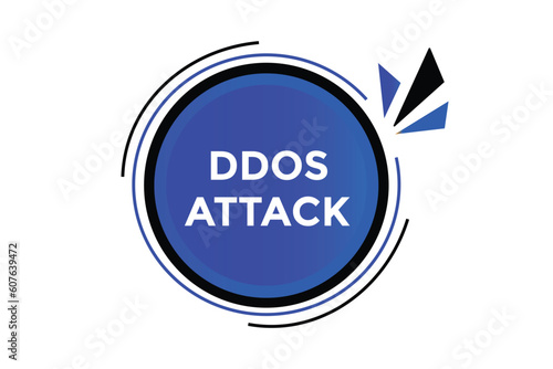Ddos attack button web banner templates. Vector Illustration 
