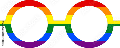 LGBTQ rainbow icon glasses shape PNG 2023052956