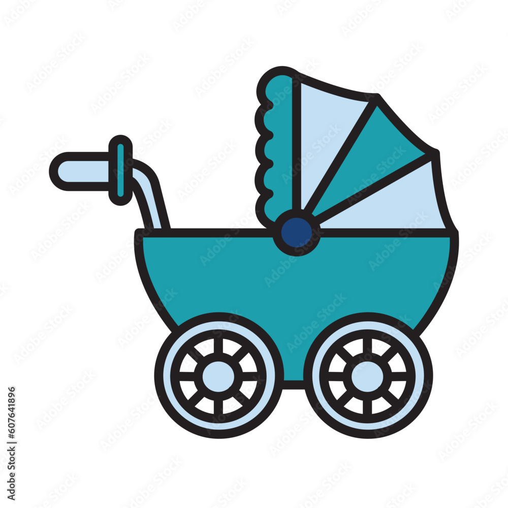 Filled Line STROLLER design vector icon design vector line icon svg Filled Line STROLLER design vector icon design vector line icon svg