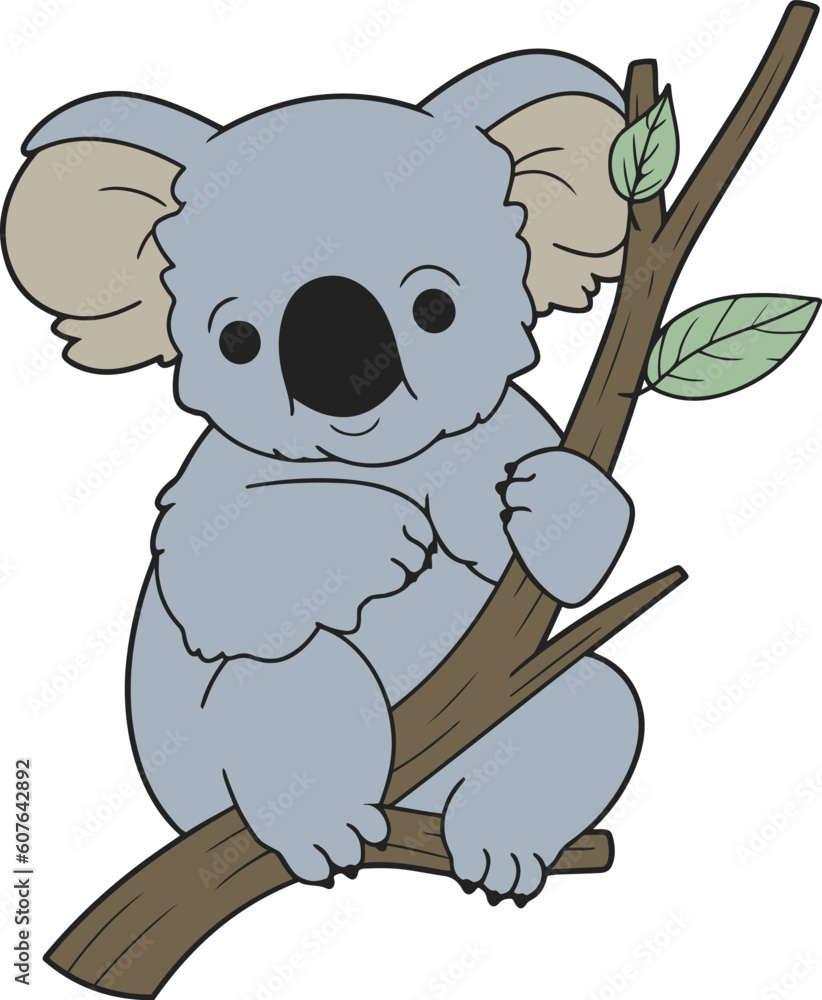 Cute Koala Cartoon. Koala Clipart Vector Illustration Stock Vector 