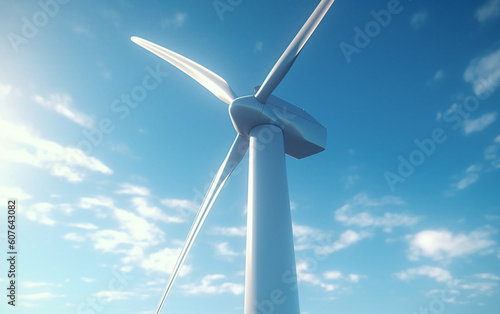 Clean Energy Generation Wind Turbines and Hydrogen Pipeline,  Generative AI