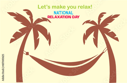Let s make you relax. National Relaxation Day Vector Illustration. Easy to edit  change color or size or add text. eps 10.