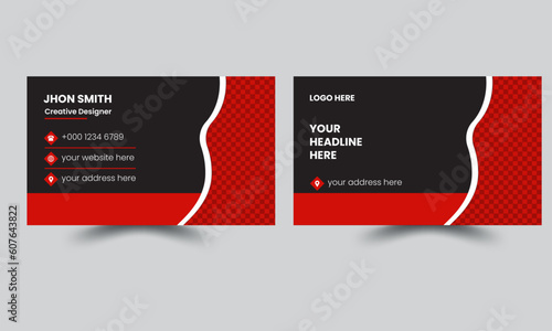 Red,Black and White new colourful Business card. photo