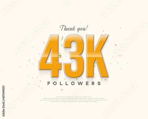 Simple design thank you 43k followers, with a light shiny design.
