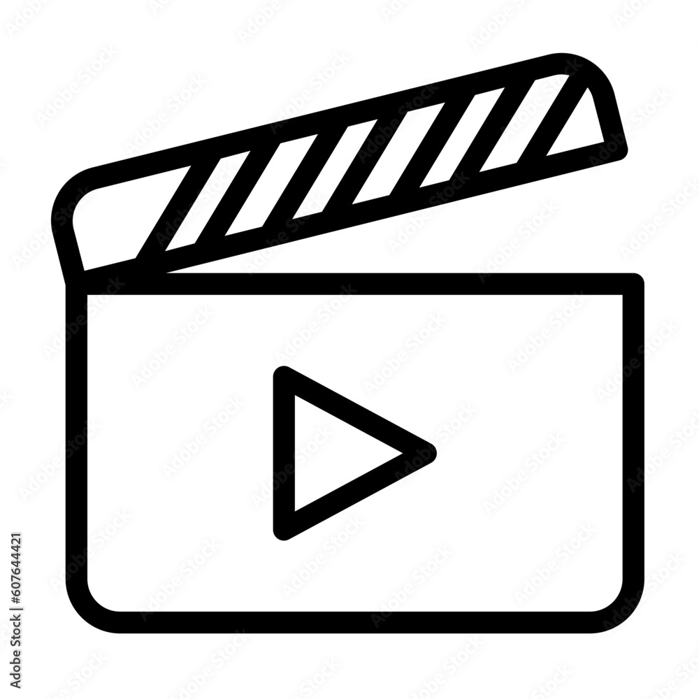 Clapboard icon for movies and entertainment videos