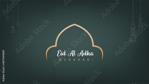 Amazing Modern minimalist design of banner poster for Eid al-Adha celebration for Muslims