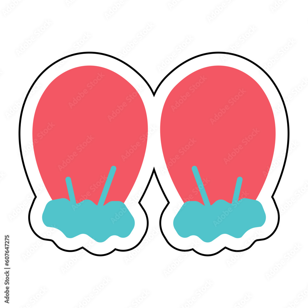 Sticker BABY MITTENS design vector icon design vector line icon svg