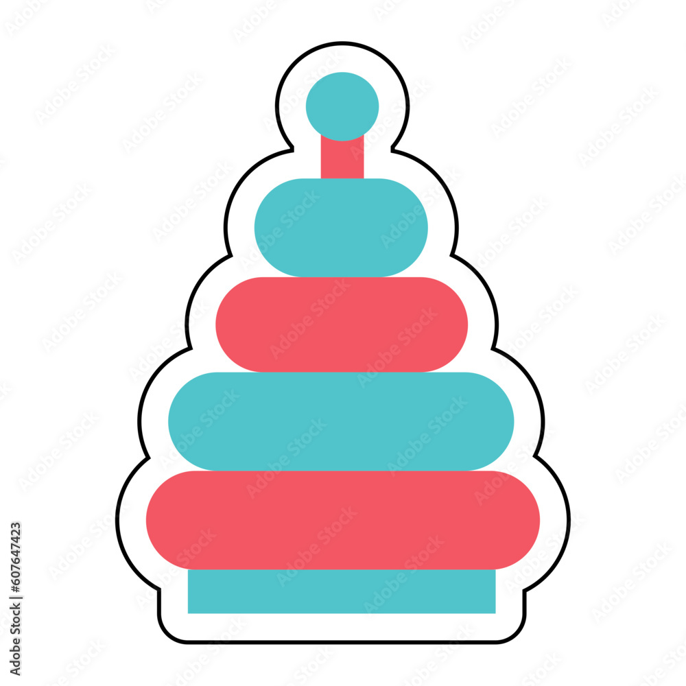 Sticker TOY RING DONUT design vector icon design vector line icon svg Sticker TOY RING DONUT design vector icon design vector line icon svg