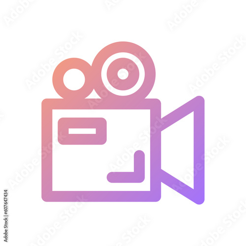 video camera icon flat style vector